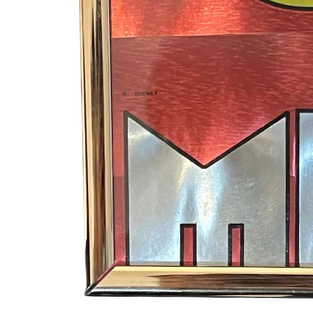 VTG Minnie Mouse Walt Disney Framed Foil Art Red Gold Cartoon‎ Collectible 8x10